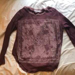 Urban outfitters maroon long-sleeve top